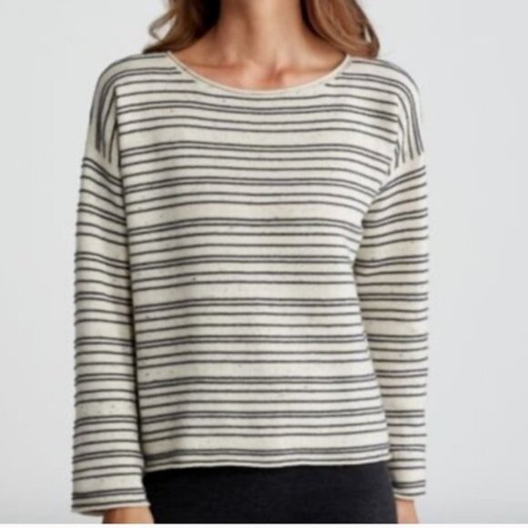 Eileen Fisher - Peppered Organic Cotton Wool Boxy Sweater, Maple Oat, Med - Picture 1 of 9